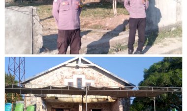 Anggota-Polres-TTU-Polsek-Miomaffo-Barat-Amankan-Kebaktian-Minggu-di-Rumah-Ibadah