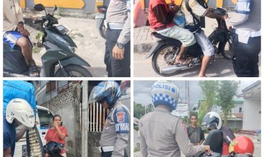 Patroli-Dalam-Kota,-Sat-Lantas-Polres-TTU-Himbau-Pengendara-Roda-Dua-Tidak-Gunakan-Knalpot-Brong