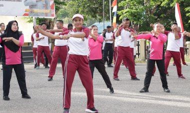 Penuh-Semangat-Kebersamaan,-Polres-TTU-Gelar-Olahraga-Bersama-Jelang-HUT-Polwan