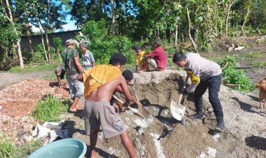 Bhabinkamtibmas-Desa-Oelami-Kawal-Bantuan-Sumur-Bor-Kapolda-NTT,-Wujud-Nyata-Polri-Hadir-di-Tengah-Kebutuhan-Air-Bersih-Warga