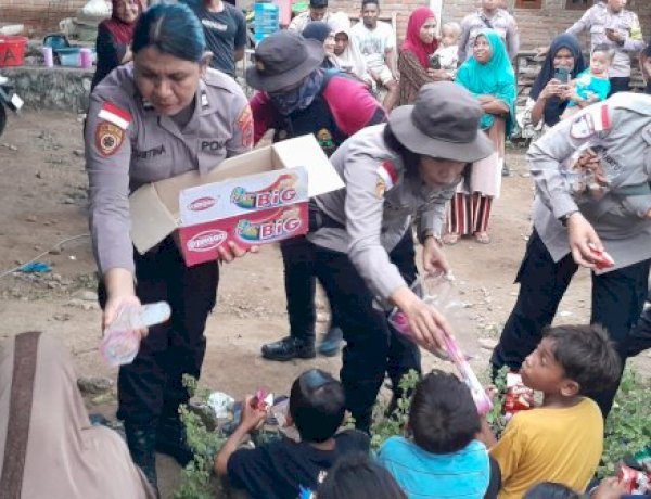 Kapolres Flores Timur dan Polwan Turun ke Lokasi, Ratusan Rumah Rusak Akibat Gempa di Adonara Timur