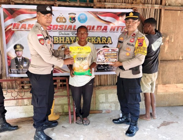 ​Menyambut HUT Bhayangkara ke-80, Polsek Miomaffo Timur Gelar Aksi Kepedulian, Salurkan Bansos Sembako bagi Lansia dan Janda di Desa Taekas