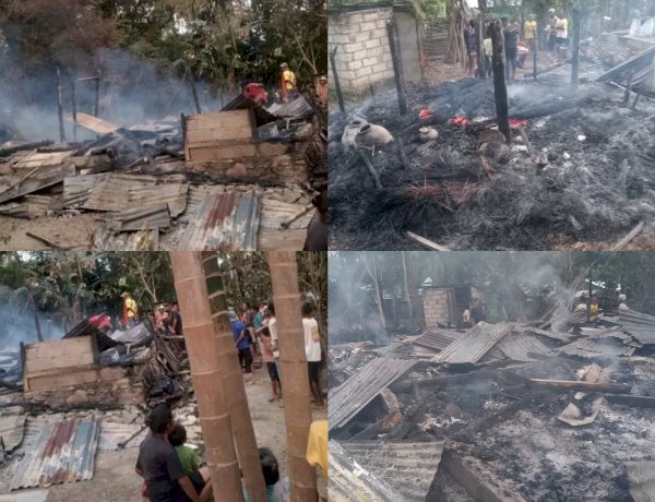 Polsek Miomaffo Barat Datangi TKP, Merespon Berita Kebakaran Rumah Pasangan Lansia Petani di Miomaffo Tengah