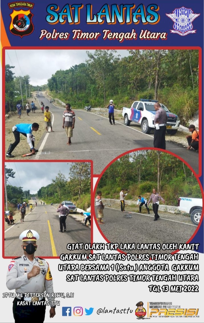 Sat Lantas Polres TTU Lakukan Olah TKP Tabrak Pejalan Kaki di Naekake