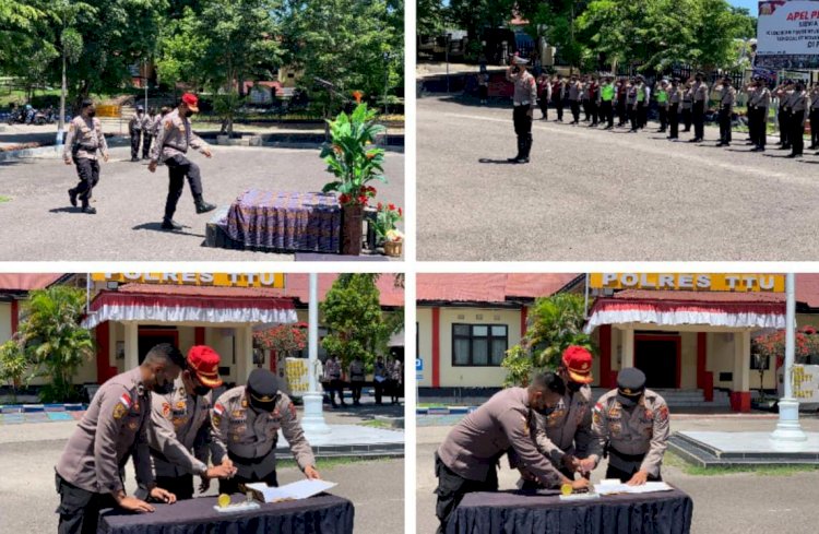 Polres TTU Gelar Apel Penyerahan Siswa Latja SPN Polda NTT