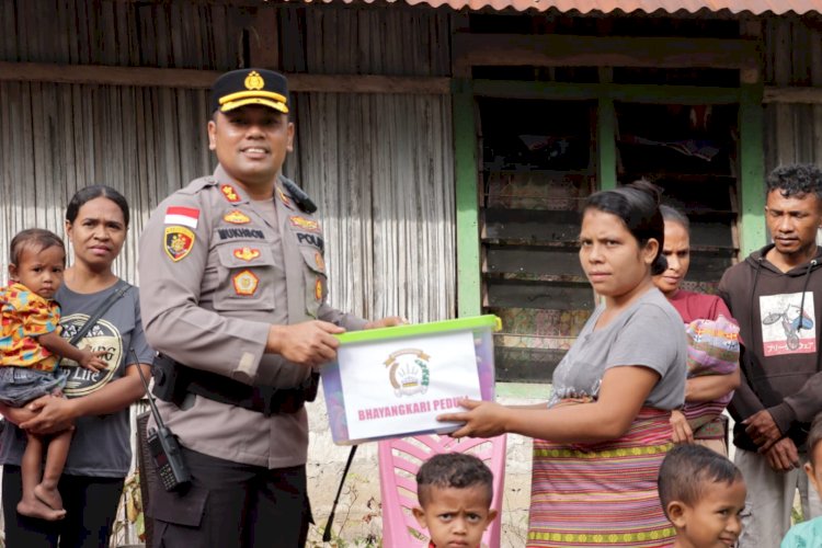 Tindak Lanjut Program Gotas Tahap 2, Kapolres TTU dan Bhayangkari Bantu Anak Stunting di Naen