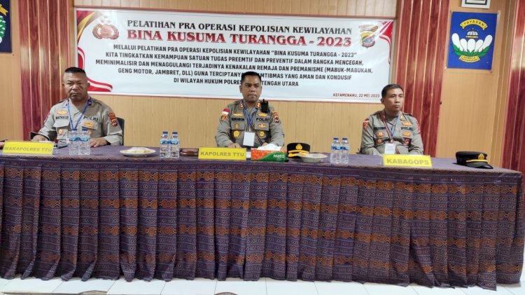 Kapolres TTU Buka Kegiatan Pelatihan Pra Operasi Kepolisian Terpusat Bina Kusuma 2023