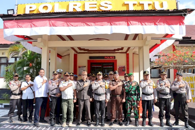 Tingkatkan Harkamtibmas Jelang Pemilu Serentak 2024, Polres TTU Gelar Apel Serentak Satuan Keamanan