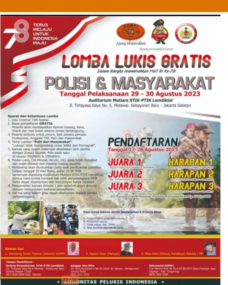 Meriahkan HUT ke-78 RI, Lemdiklat Polri Gelar Lomba Lukis.