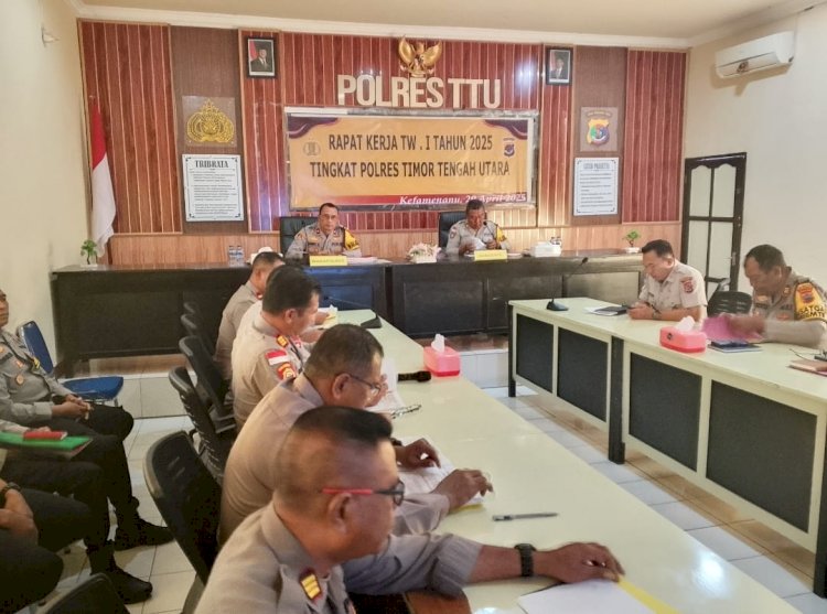 Polres TTU Gelar Anev Kamtibmas Triwulan I Tahun 2025, Terdapat 216 Kasus Tindak Pidana