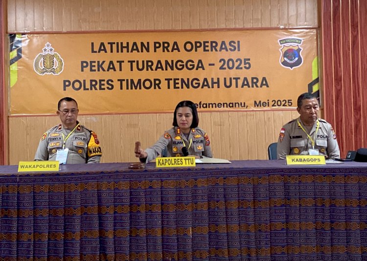 Polres TTU Laksnakan Latihan Pra Operasi Pekat Turangga 2025;  Kapolres  