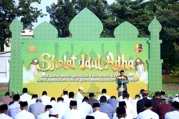 Gelar Salat Idul Adha, Jajaran Polri Tingkatkan Kepedulian Demi Persatuan