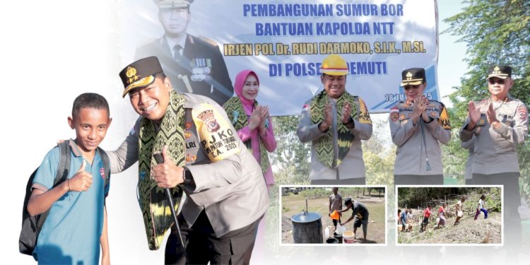 Sumur Bor Bantuan Kapolda NTT Dimanfaatkan Warga Nifuboke dan Anggota Polsek