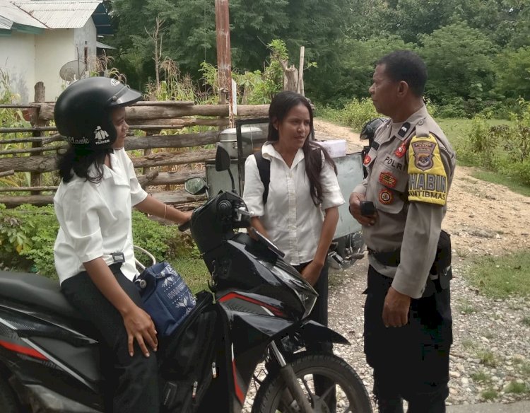 Cegah Fatalitas di Jalan, Bhabinkamtibmas Desa Maurisu Utara Ingatkan Pengendara Soal Kerawanan Laka Lantas