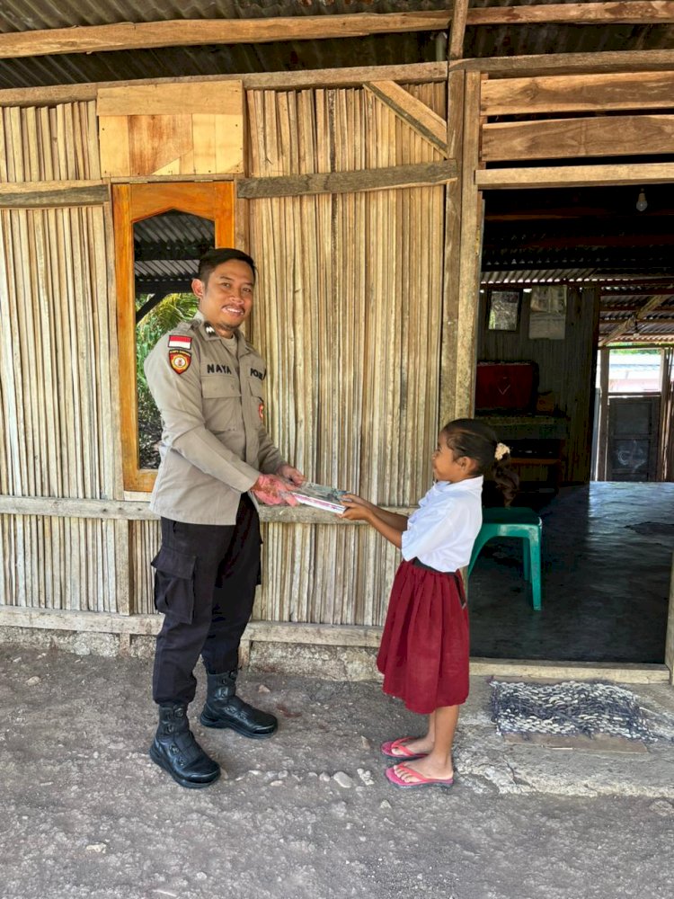 Perkuat Ketahanan Pangan dan Mutu Pendidikan, Bhabinkamtibmas Desa Kiusili Sambangi Warga di Dusun 4