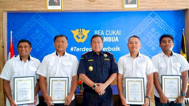 Kolaborasi Efektif Ungkap 11 Juta Batang Rokok Ilegal, 4 Personel Polres Belu Terima Penghargaan Bhakti Chandra Naraya