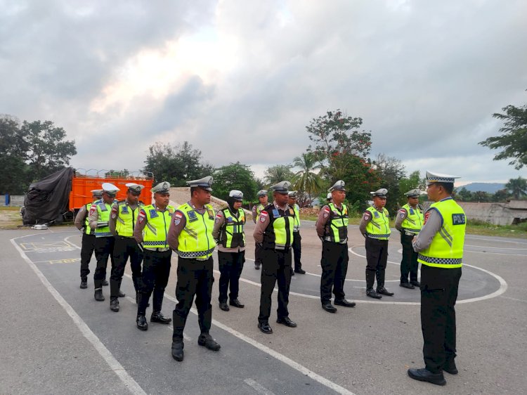 Tingkatkan Disiplin dan semangat kerja, Satlantas Polres TTU Gelar Apel Persiapan Gatur Pagi